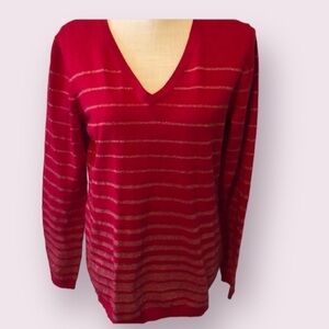 Tommy Hilfiger pullover, red with metallic, Sm